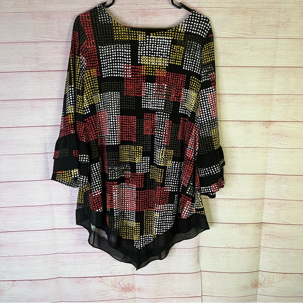 Alfani Womens V Hem Pullover Tunic Blouse Size 1X - Picture 2 of 5